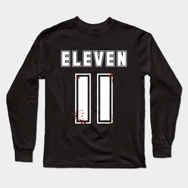 Eleven 11 - Back Print Long Sleeve T-Shirt by RetroReview